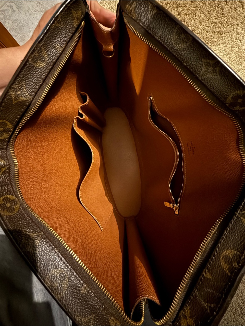 Louis Vuitton Monogram Babylone Canvas Leather Bag Tote in Brown and Tan VI0995 - Picture 9 of 12